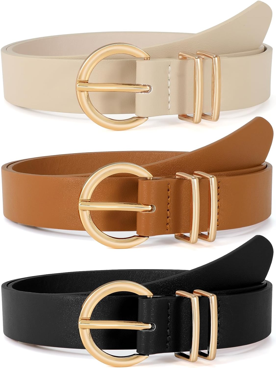 4878 3 Pack Women\'s Leather Belts For Jeans Dress Pants Fashion Ladies s-l400.jpg main image 2