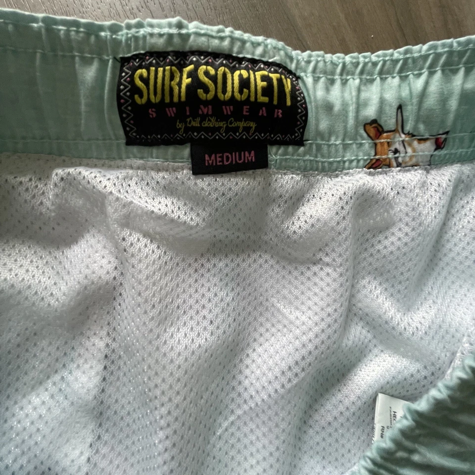 Bañador Surf Society para hombre con cordón Corgi Dabbing divertido estampado talla M Foto 3 de 4