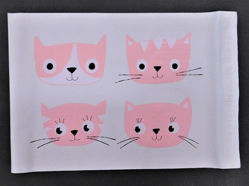 25 10x13 Designer Pink CATS Mailer Poly Shipping Envelope Boutique Hawaiian Bag - Picture 4 of 4