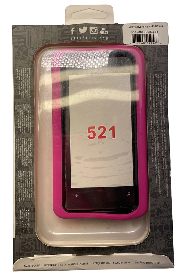 Cellairis дизайнерский гибридный чехол w/подставка для Nokia Lumia 521 пульсации розовый черный - Изображение 3 из 4