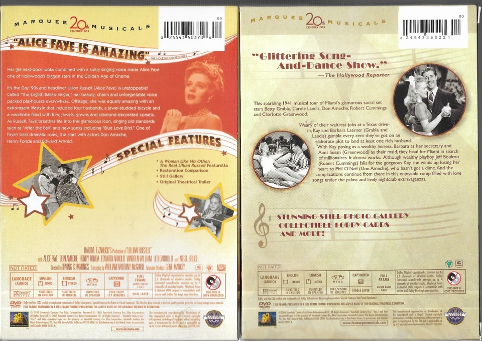 Marquee Musicals DVD Lot(4) Lillian Russell, Moon Over Miami, That Night in Rio - Image 4 of 4