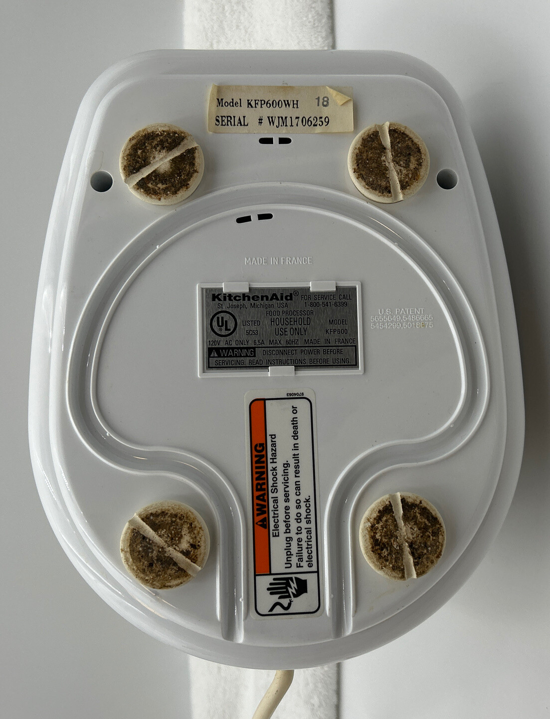 KitchenAid Food Processor KFP600WH White Base Motor Only Replacement