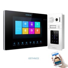 HOMSECUR 7" WIFI Videocitofono Campanello Porta Telefono Accesso Password