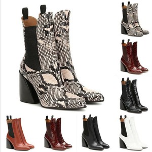 chunky snakeskin boots