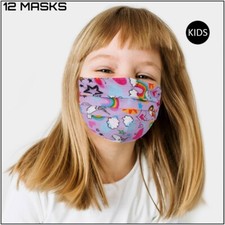 Lot of 12 Reusable Washable Cloth Face Cover Stretch Handmade Mask Kids Toddler