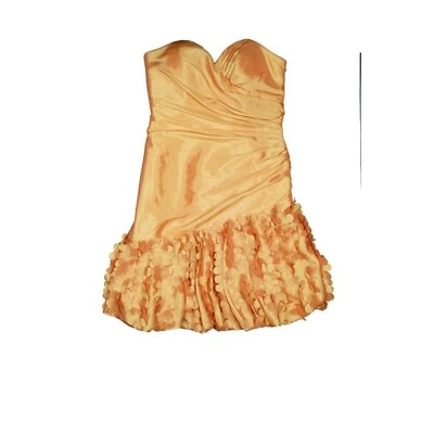 Laona Abend Cocktail Party Brautjungfern Kleid kurz Ballon 36 S Gelb Glanz NEU - Bild 1 von 3