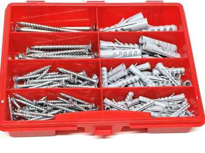 Fischer S-Dübelsortiment + Schrauben + Bits 185tlg Sortimentskasten 5 6 8 10 mm