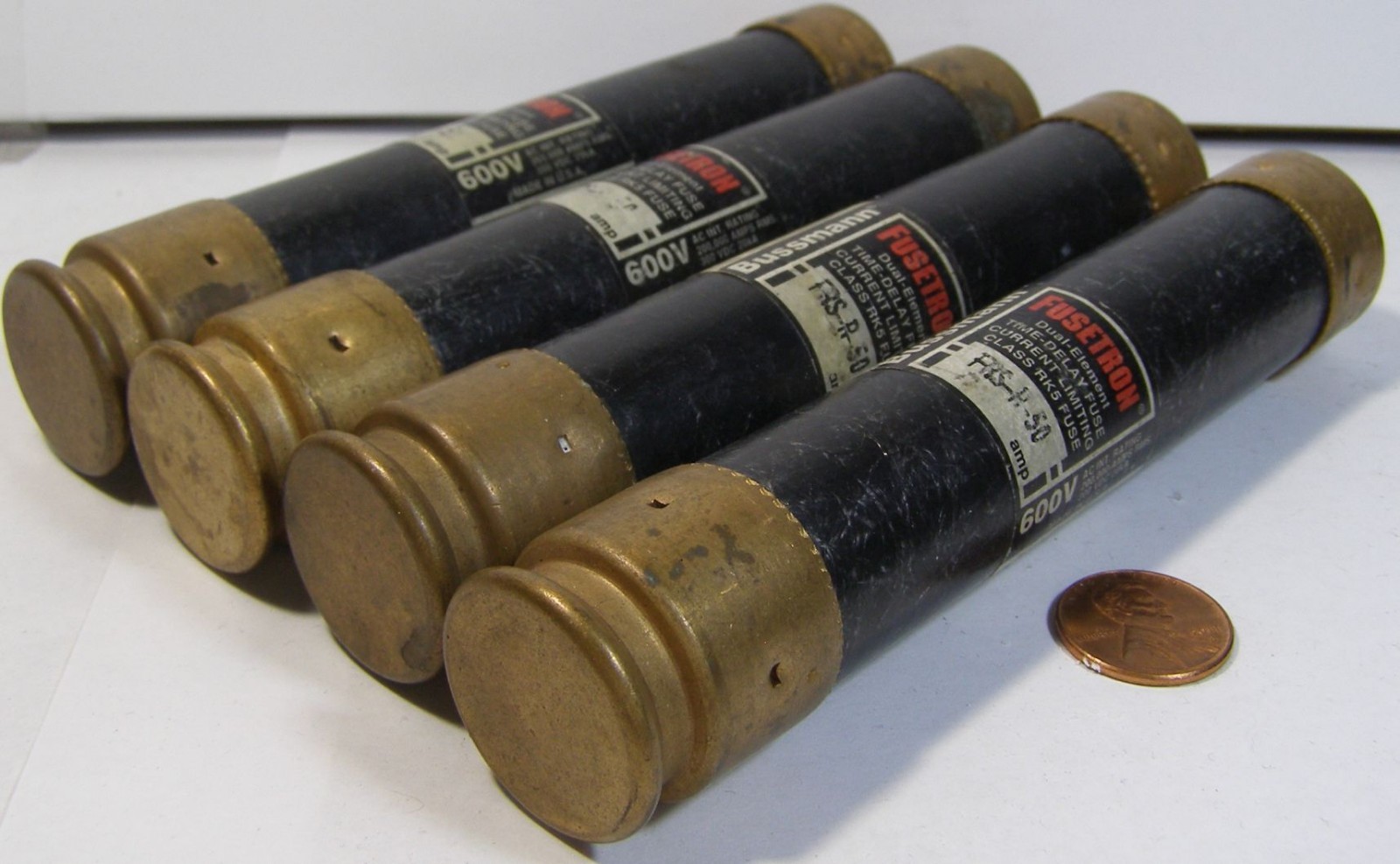 FOUR BUSSMANN FUSE DUAL-ELEMENT TIME DELAY FRS-R-50 BLACK LABEL | eBay