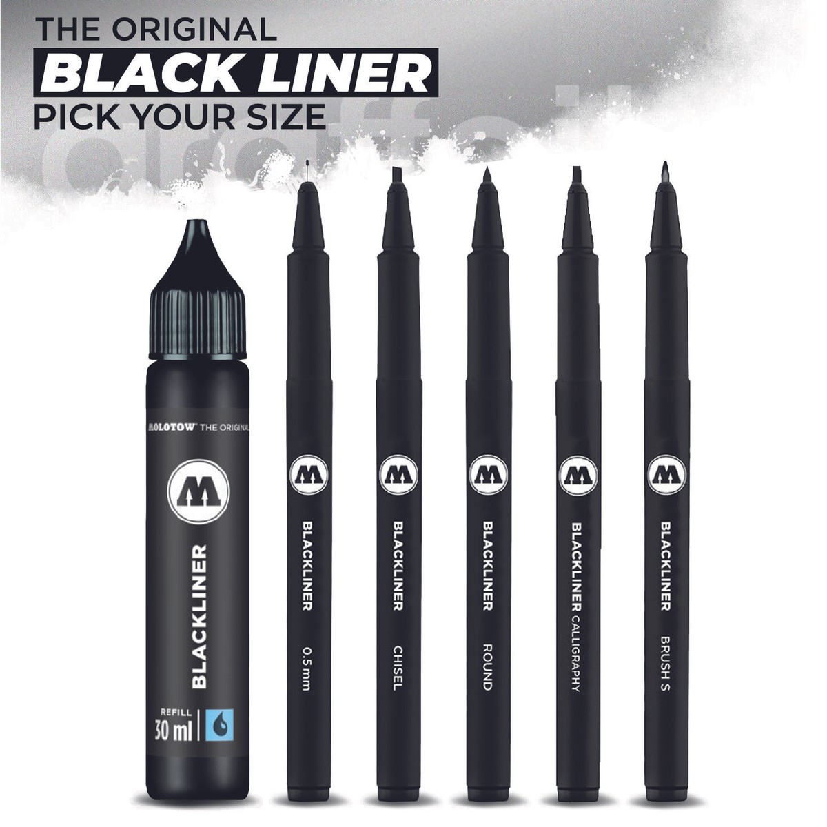 Molotow Blackliner Marker Range Pigmented Ink Fineliner Artist