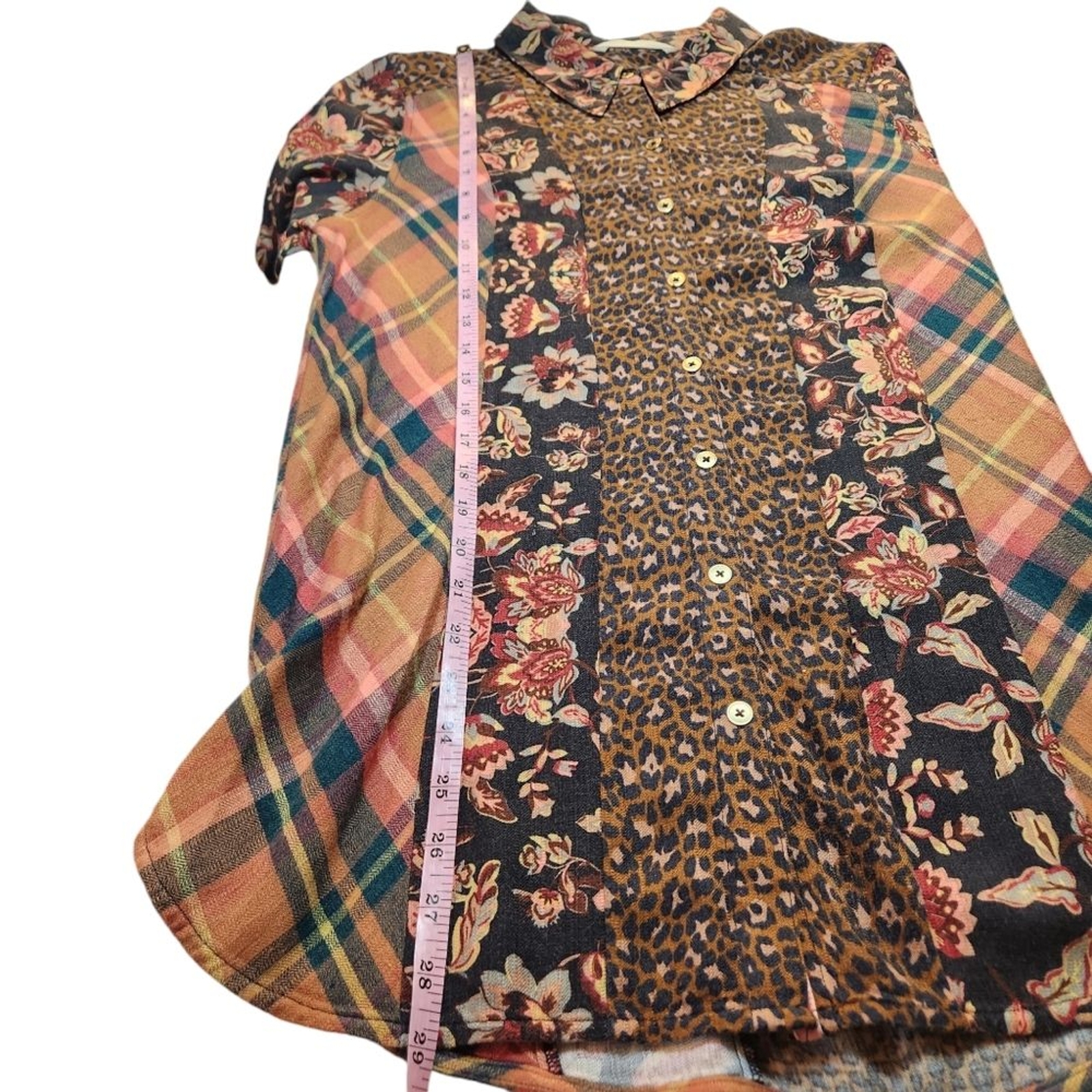 Soft Surroundings Top Tunic Patchwork Flannel Leo… - image 8