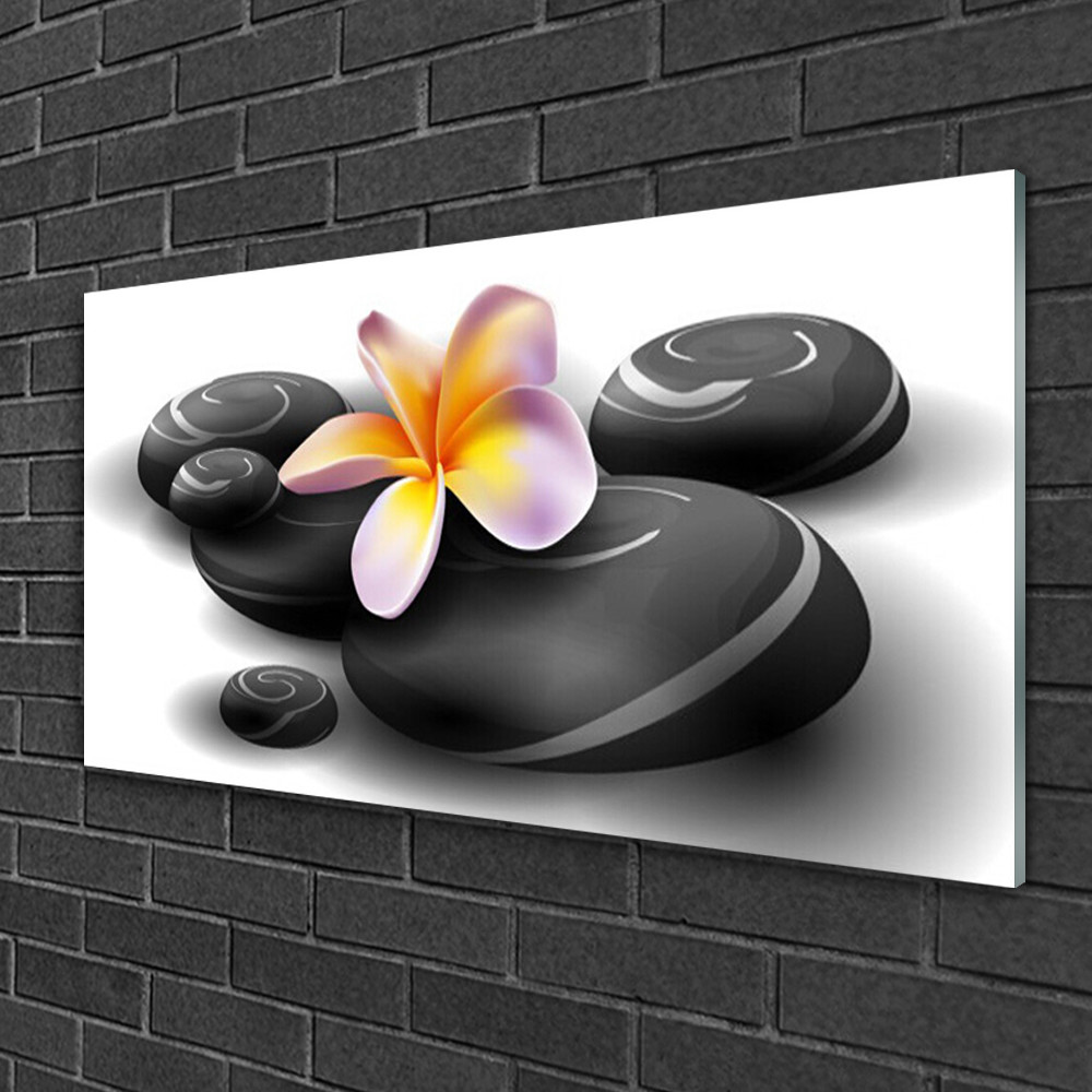 Tableau sur verre floral 100x50 cm idéal pour un salon zen et lumineux