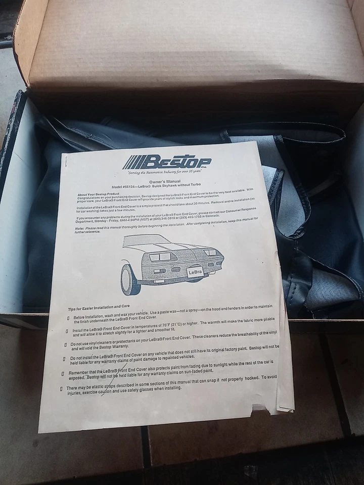 Cubierta frontal vintage Bestop Lebra #55134 para un Buick Skyhawk sin turbos Foto 2 de 3