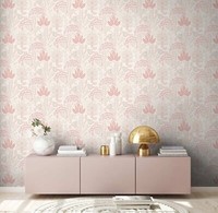 Vliestapete Floral Blumen BläTter Leinenoptik Weiß Rosa Grau 39349-2 (3,93€/1Qm)