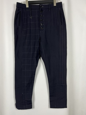 #ad HIGH CLAIRE CAMPBELL High Waist Check Panel Relaxed Pants Size F 40 US 8 UK 12 $36.00