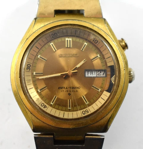 Vintage Seiko Bell-Matic 17J Calendar Alarm Automatic 4006-8040 Watch lot.qa