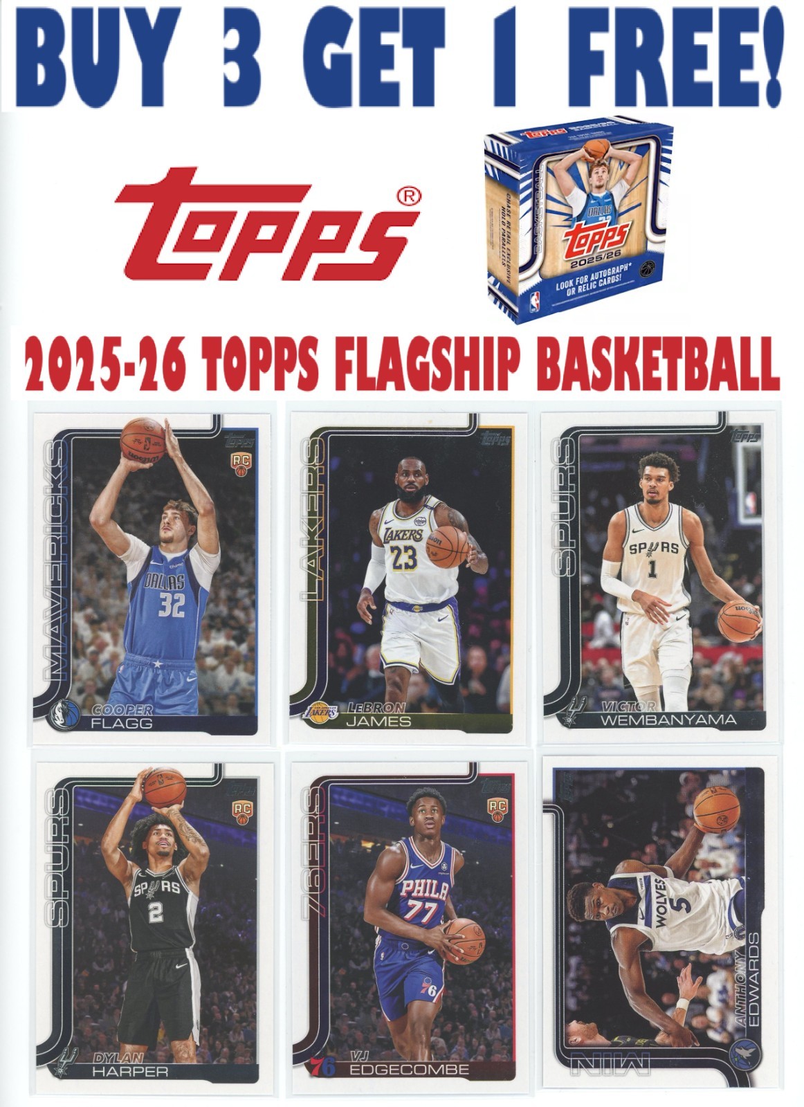 2025-26 Topps Flagship Basketball (BUY 3 GET 1) You Pick/Complete Your Set 1-150