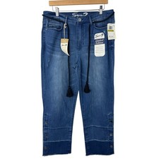 Seven7 Limited Edition High Rise Stovepipe Straight Jeans Button Edge Blue 14