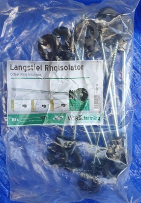 100 Stck gerade 22cm Langstiel Abstands-Isolatoren Ringisolator Weidezaun