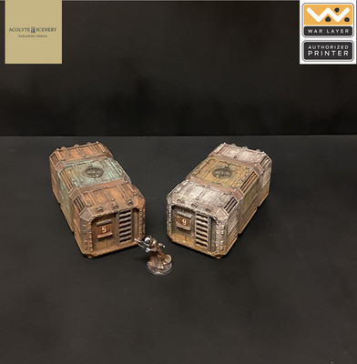 3d Printed Wargaming Shipping Containers x2 for 32mm 28mm Sci-Fi Wargame Terrain