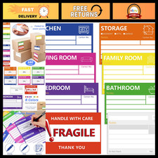 Large Moving Labels 6x4 in Color Coded Stickers for Boxes - 160pcs Writable Note