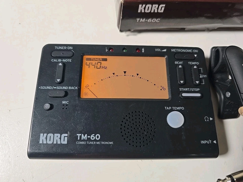 Korg TM-60C Combo Tuner Metronome Plus Contact Microphone Black - image 3 of 4