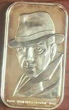 1974 The Lincoln Mint Humphrey Bogart 1 oz .999 Fine Silver GP Art Bar, 244/250