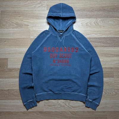 Dsquared2 Boy Scout Logo Hoodie Pullover  Blue Tie Dye Men s Size XL