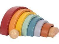 "Small Foot Holzbausteine Regenbogen \"Safari“ Aus Holz, Motorikspielzeug Mit 8 Fo"