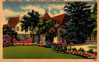 Home Of Shirley Temple ''The Darling Of The Movies'', California, Vintage Postcard