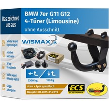 ANHÄNGERKUPPLUNG starr für BMW 7er G11 G12 15-19 +7pol E-Satz ECS