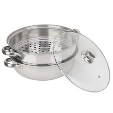 N- Stainless Steel Cookware 27cm/11in 2-Layer Steamer Pot Cooker Double Boiler