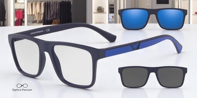 EMPORIO ARMANI EA4115 57591W Matte Dark Blue Clear 54 mm Men's Sunglasses