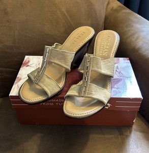 Italian Shoemakers Beige Berkley Women’s Size 9M Wedge Sandals NEW w/ Box