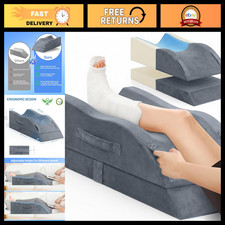 Elevated Leg Pillow for Post-Surgery Recovery, Wedge Support Cushion, Grey