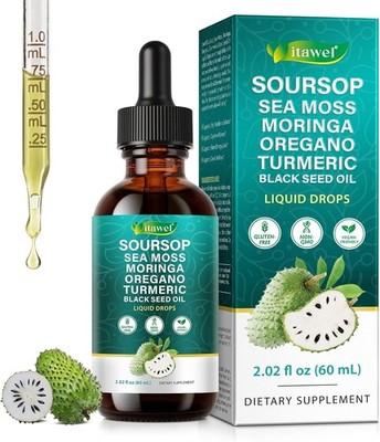 Soursop Bitters with Sea Moss Moringa, Turmeric Digestive Support Supplement