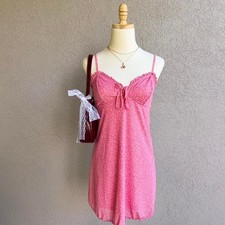 American Eagle Pink Floral Mesh Mini Dress Size Small Preppy Sundress