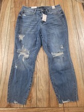 NWTS- Judy Blue Women  s High Waist Destroyed Relaxed fit Jeans, Size 16W