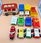 Lot of 12 Vintage Fisher Price Little People Cars And Vehicles Minivan