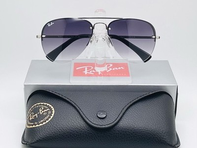Ray-Ban RB3449 Aviator Rimless 59mm Metal Unisex Sunglasses Gray Gradient Lens