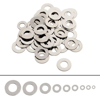 600pcs 304 Flat Washer Washers Assortment Set Value Kit Stainless Steel
