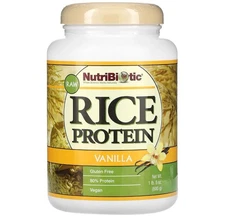 NutriBiotic Raw Rice Protein Vanilla 1 lb 5 oz 600 g Egg-Free, Gluten-Free,