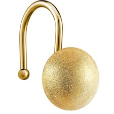 Gorgeous Gold Shower Curtain Hooks Rings Brass Decorative Hanger 12 Pack
