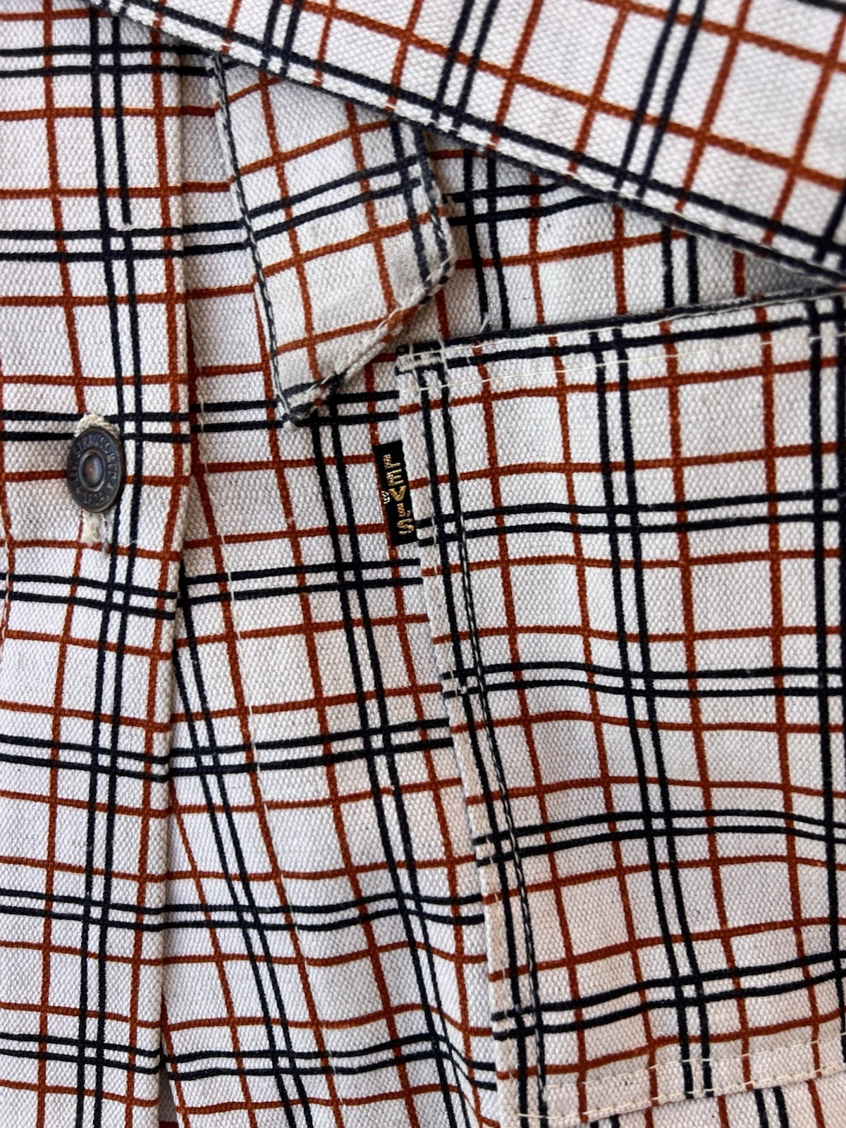 Vintage Miss Levis Jacket Medium Big E Ladies Plaid Coat Dress Ladies 70s 60s thumbnail 4