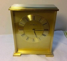 Howard Miller Exton 645-569 Brass Desk Shelf Mantel Clock Working, New Battery