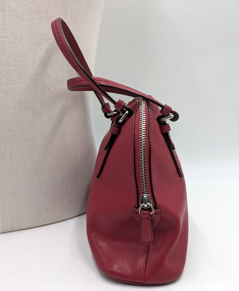 Coach Peyton Leather Mini Domed Satchel F32582 True Red Bag Purse - Image 3 of 4