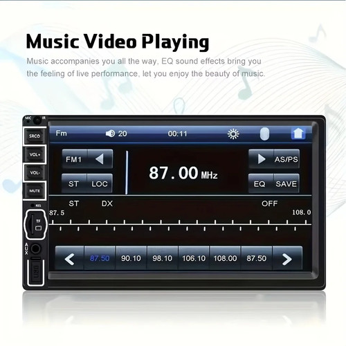 Car MP5 Player 7" Double 2DIN Bluetooth Touch Screen Stereo Radio USB AUX Camera - Picture 10 of 11
