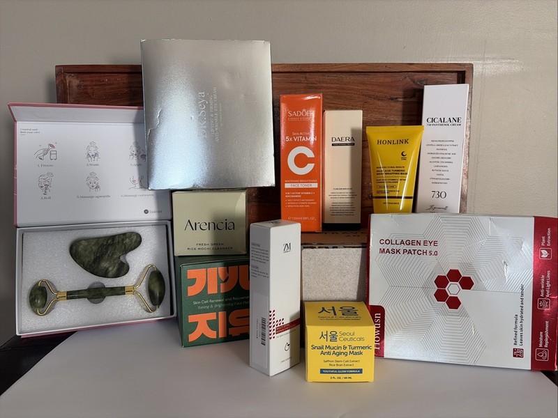 Lot Of Skin Care Products: Anti-Aging Mask, Toner, Eye Serum & More New Sealed