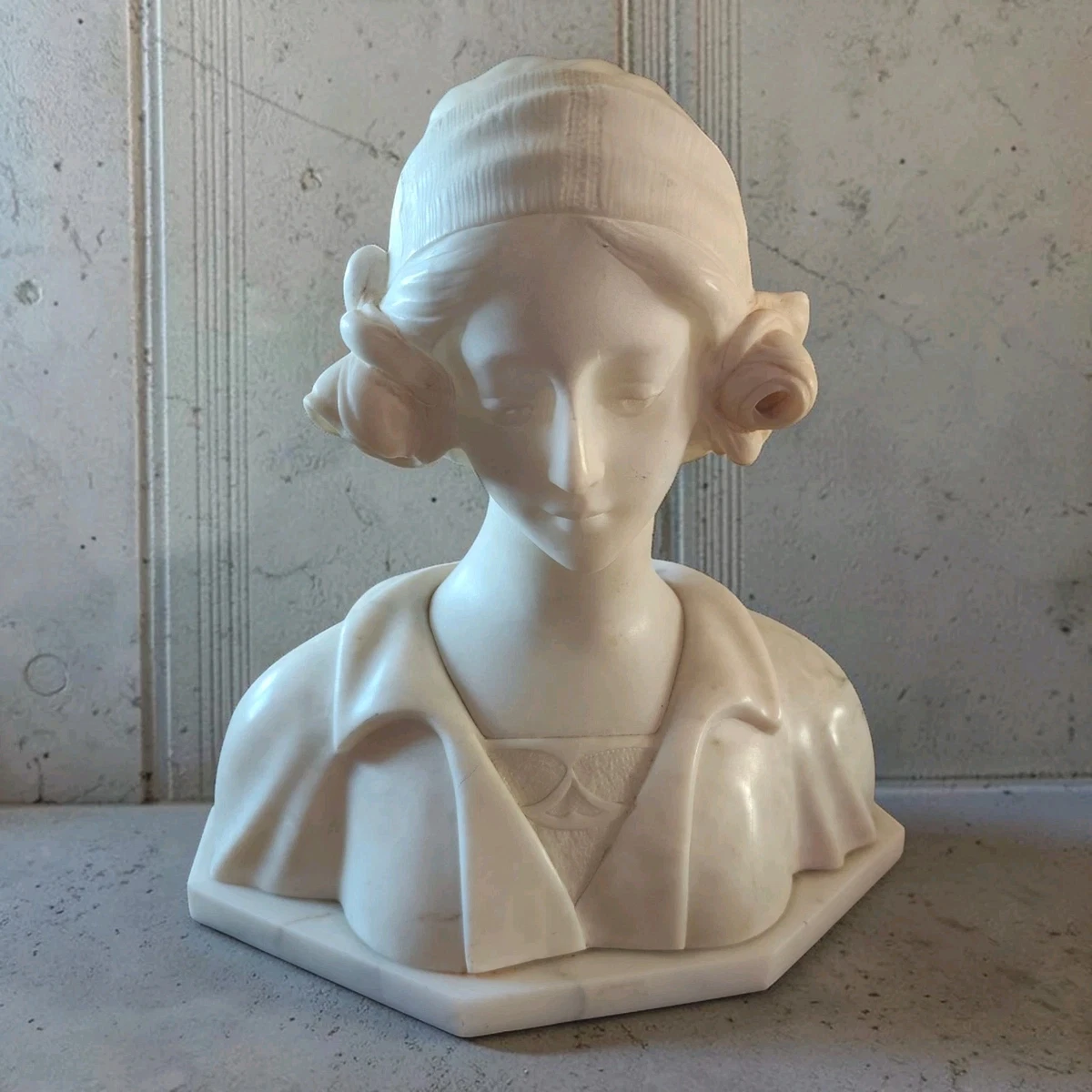 SCULPTURE STATUE 20È XXè Tête de femme Plâtre Art Nouveau / Déco