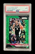 2018 panini prizm #53 kawhi leonard; choice green 8/8 prizm PSA 9  (POP 1, 0^)