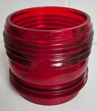 Red Fresnel Corning Glass Globe for Short Railroad Railway RR Ry Lanterns